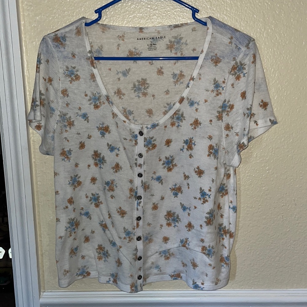 sheer waffle tee